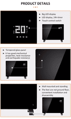 BOT Stekleni SMART konvektorski radiator GPH1 WiFi 2000W