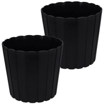 shumee Plastični cvetlični lonček za rože in zelišča na balkonu ali terasi, antracit, 29 cm, 2 kosa.