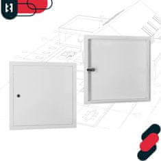 shumee Ključavnica za inšpekcijska vrata, jeklo, kovina, bela, 40 x 40 cm