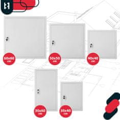 shumee Ključavnica za inšpekcijska vrata, jeklo, kovina, bela, 40 x 40 cm