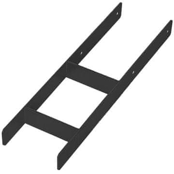 shumee Podstavek H-stebra za vgradnjo, črn, pocinkan, 160 mm