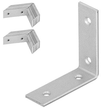 shumee Tesarski kotnik, gradbeni spojnik, jeklo, pocinkano, 50x50x17 MM, 25 kosov