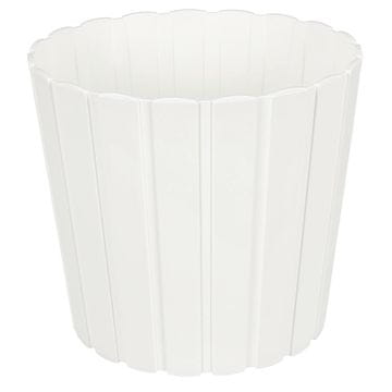 shumee Plastični cvetlični lonček za rože in zelišča na balkonu ali terasi, bel, 28,5 x 26,5 cm