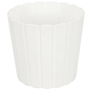 shumee Plastični cvetlični lonček za rože in zelišča na balkonu ali terasi, bel, 24 x 21,5 cm
