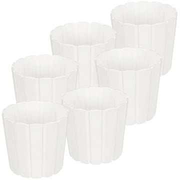 shumee Plastični cvetlični lonček za rože in zelišča na balkonu ali terasi, bel, 15 cm, 6 kosov.