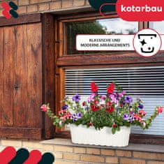 shumee Podolgovat cvetlični lonec za rože in zelišča na balkonu ali terasi, bel, 40 cm, komplet 2 kosov