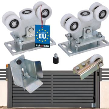 shumee Komplet vozičkov za drsna vrata, 5-valjni, profil 80 x 80 mm