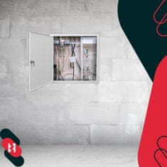 shumee Ključavnica za inšpekcijska vrata, jeklo, kovina, bela, 50 x 50 cm