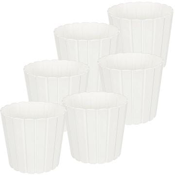 shumee Plastični cvetlični lonček za rože in zelišča na balkonu ali terasi, bel, 29 cm, 6 kosov.