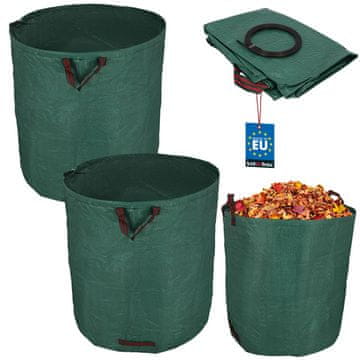 shumee Vrtna košara za listje in travo, okrogla, zložljiva, velika, 635 l, komplet 2 kosov