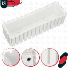 shumee Balkonski cvetlični lonček za ograjo terase rustikalno bel 60 cm 2 kosa