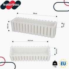 shumee Balkonski cvetlični lonček za ograjo terase rustikalno bel 60 cm 2 kosa