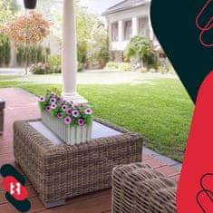 shumee Balkonski cvetlični lonček za ograjo terase rustikalno bel 60 cm 2 kosa