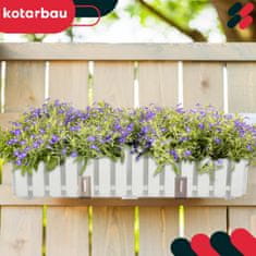 shumee Balkonski cvetlični lonček za ograjo terase rustikalno bel 60 cm 2 kosa