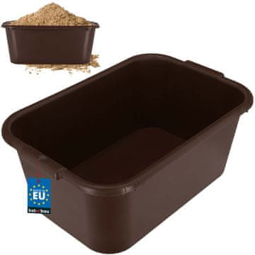 shumee Pravokotna vrtna gradbena posoda za malto 45 l rjave barve