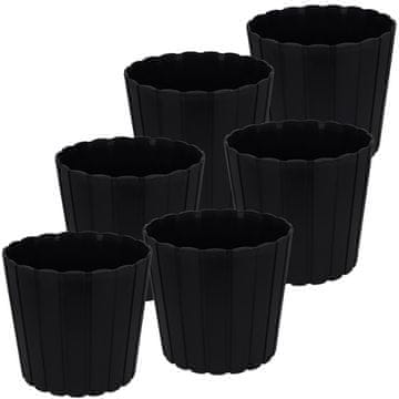 shumee Plastični cvetlični lonček za rože in zelišča na balkonu ali terasi, antraciten, 29 cm, 6 kosov.