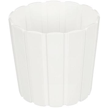 shumee Plastični cvetlični lonček za rože in zelišča na balkonu ali terasi, bel, 14,4 x 13 cm
