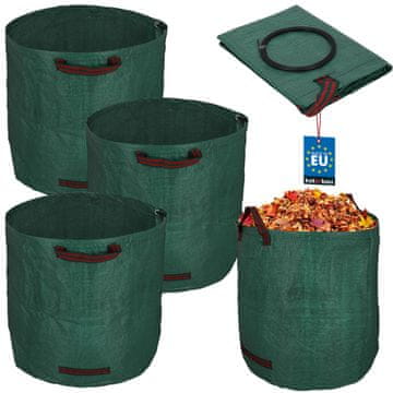 shumee Vrtna košara za listje in travo, okrogla, zložljiva, 270 l, komplet 3 kosov
