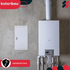 shumee Ključavnica za inšpekcijska vrata, jeklo, kovina, bela, 30 x 60 cm