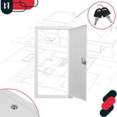 shumee Ključavnica za inšpekcijska vrata, jeklo, kovina, bela, 30 x 60 cm