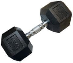 Kubisport Enoročna šesterokotna hanta HEX 15 kg gumirana