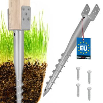 shumee Podstavek za sidrni steber v obliki črke U, jeklen, 70 x 700 mm