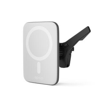 EPICO Qi2 Mag+ brezžični avtomobilski polnilnik, srebrno/bel