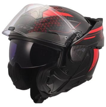 LS2 Preklopna čelada za motor Advant II Astral (FF910), rdeča/črna