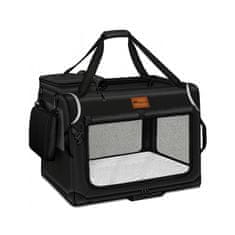 Tresko Prevozna škatla za pse in mačke 61x42x42 cm Črna