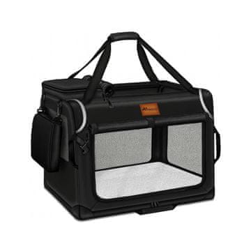 Tresko Prevozna škatla za pse in mačke 61x42x42 cm Črna