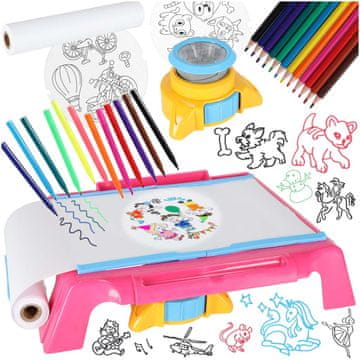 Luniks Otroški projektor za risanje z risalno mizico – roza