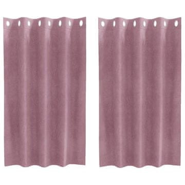 Vidaxl Zatemnitvene zavese 2 szt. Temno roza 140 x 140 cm Žamet