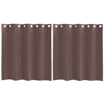 Vidaxl Voile zavese z vponkami 2 kosa rjava 140x140 cm