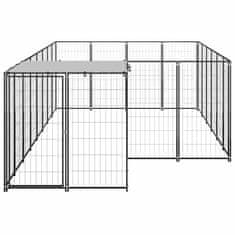 Vidaxl Pasji boks črn 8,47 m² jeklo