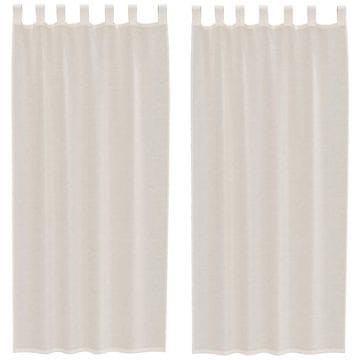 Vidaxl Voile zavese z zavihkom Top 2 kosa krem