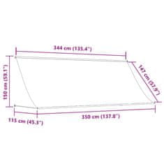 Vidaxl Zložljiva tenda krem 350x150 cm tkanina in jeklo
