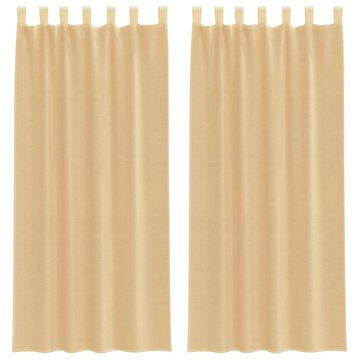 Vidaxl Voile zavese z zankami 2 kosa Sand 140x245 cm