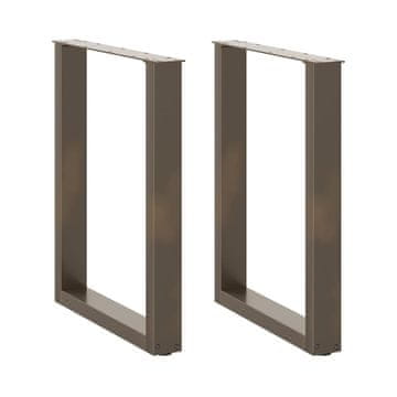 Vidaxl Noge za jedilno mizo v obliki črke U, 2 kosa, naravno jeklo, 70 x (72-73) cm, jeklo