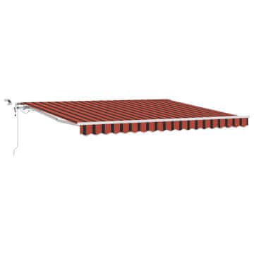 Vidaxl Retraktilna tenda z LED lučmi Oranžna in Rjava 400 × 350 cm