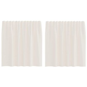 Vidaxl Voile zavese z zavihkom Top 2 kosa krem