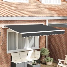 Vidaxl Ročna tenda 3 x 2 m Antracit 100% poliester
