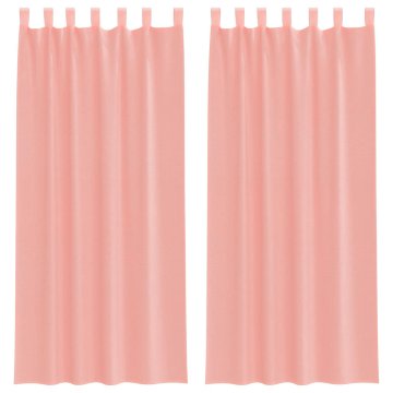 Vidaxl Voile zavese z rod žepi 2 kosa roza