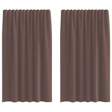 Vidaxl Voile zavese z zavihkom Top 2 kosa rjava