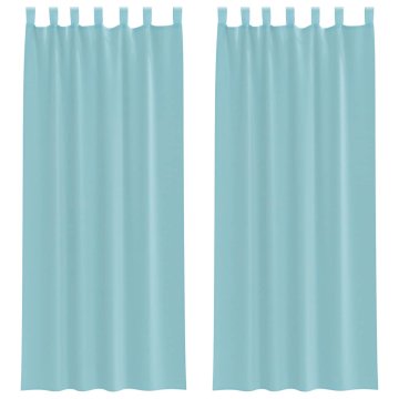 Vidaxl Voile zavese z rod žepi 2 kosa turkizna