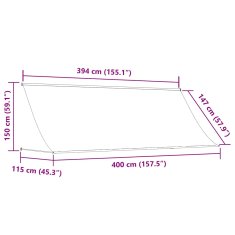 Vidaxl Zložljiva tenda 400x150 cm oranžna in rjava