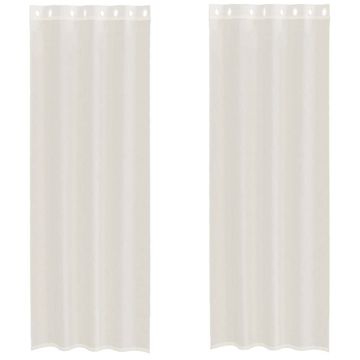 Vidaxl Voile zavese z vponkami 2 kosa kremna 140x260 cm