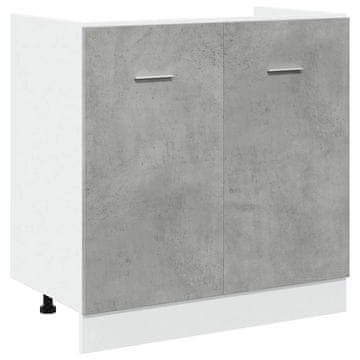 Vidaxl Spodnja omarica za umivalnik “Lyon” betonsko siva 80x46x81,5 cm