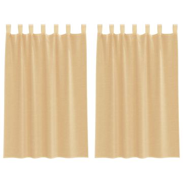 Vidaxl Voile zavese z zankami 2 kosa Sand 140x175 cm