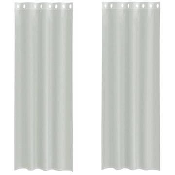 Vidaxl Voile zavese z vponkami 2 kosa svetlo siva 140x300 cm
