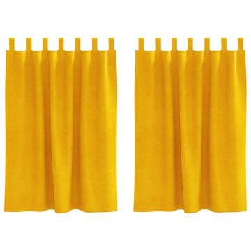 Vidaxl Zatemnitvene zavese 2 pcs Gorčična rumena 140 x 140 cm Žamet